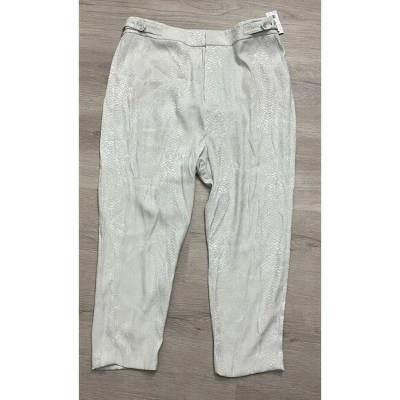 New NWT Women's Equipment Femme Charlyne Trouser Pants Silver Gray Size crop  12 - Picture 2 of 12